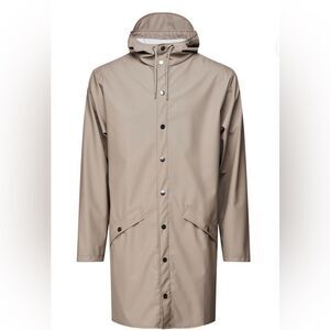 Rains Taupe Unisex Hooded Raincoat size XL NWT